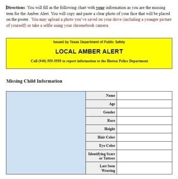 Amber Alert Template