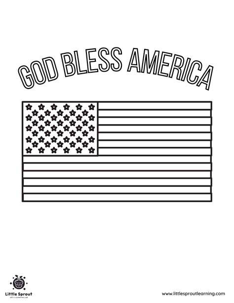 American Flag Coloring Page Free Printable