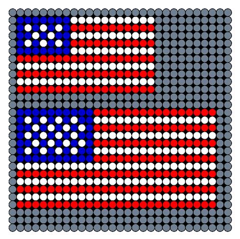 American Flag Perler Bead Pattern