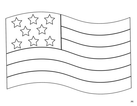 American Flag Template To Color