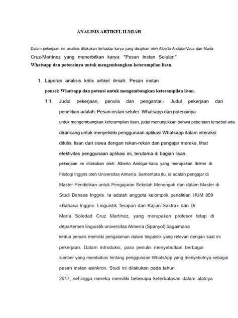 Analisis Artikel