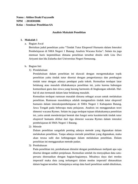 Analisis Makalah