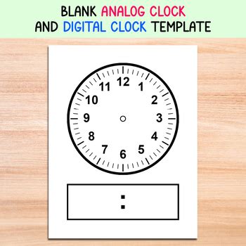 Analog And Digital Clock Template