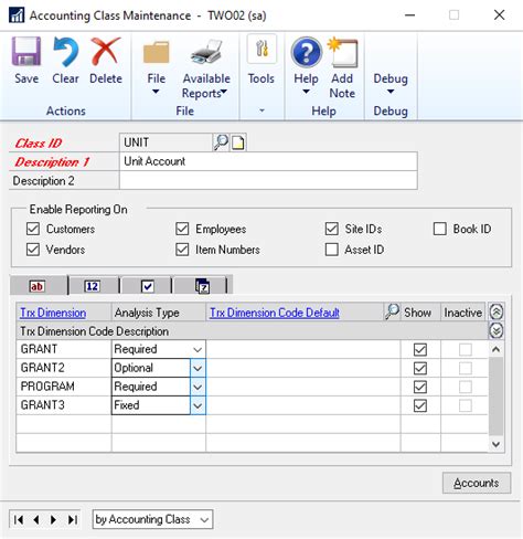 Analytical Accounting in Dynamics GP