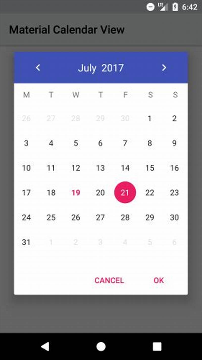 Android Material Calendar View