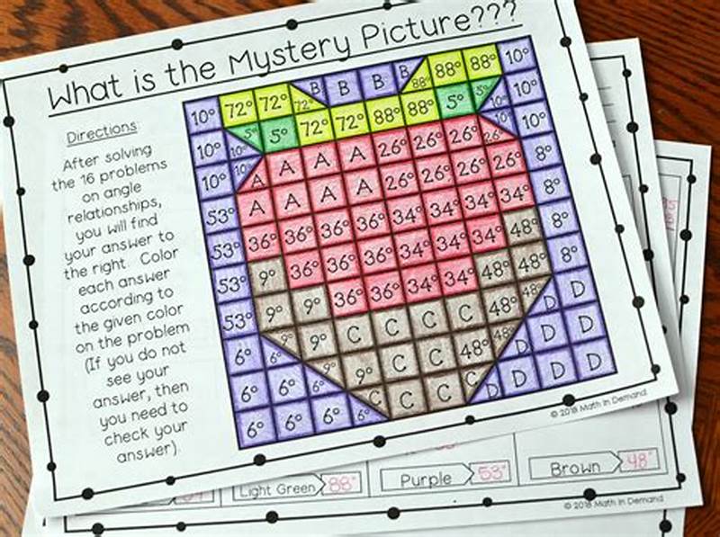 Angle Relationships Coloring Worksheet Answer Key