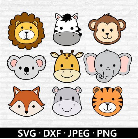 Animals Faces Printable For Kids Diferent Disgin