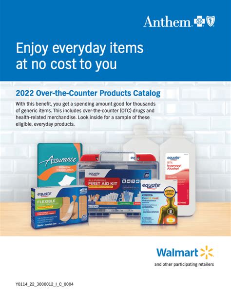 Anthem Walmart Over The Counter Catalog