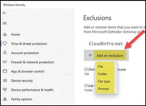 Antivirus Exclusions for IIS