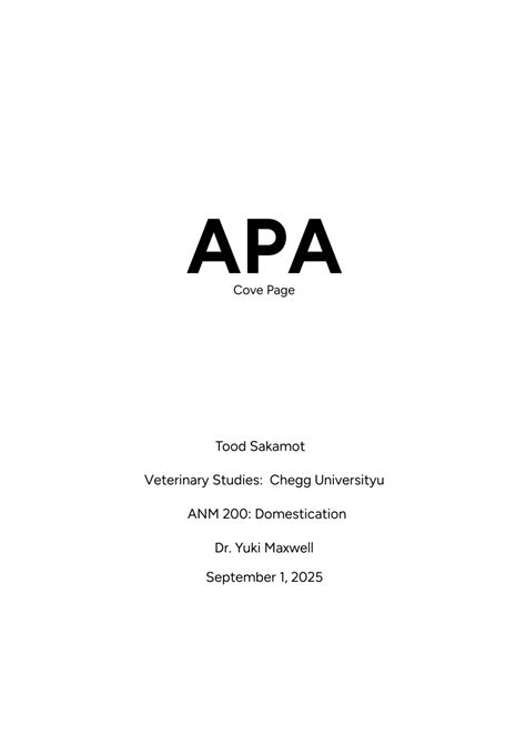 Apa Cover Sheet Template