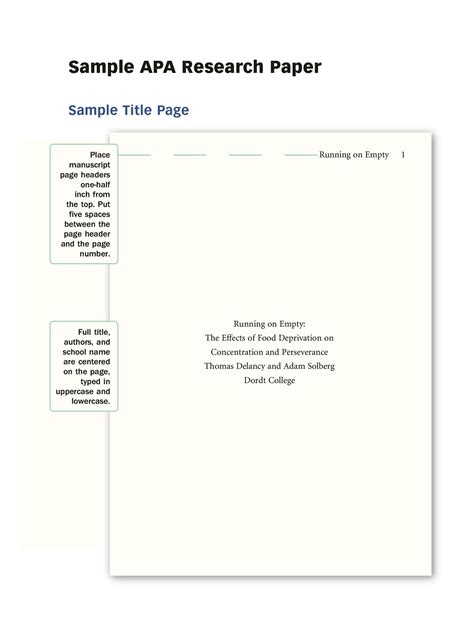 Apa Formatted Paper Template
