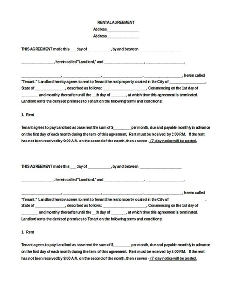 Apartment Contract Template