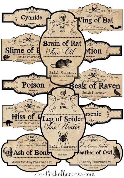 Apothecary Jar Labels Printable