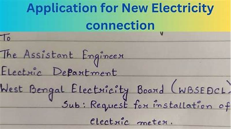 Application Form For New Electricity Connection