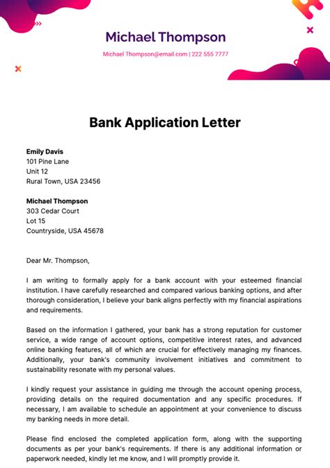 Applying for bank letter