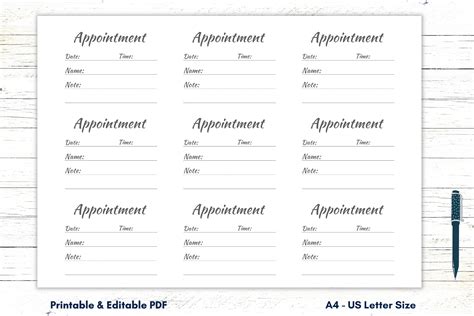 Appointment Card Templates