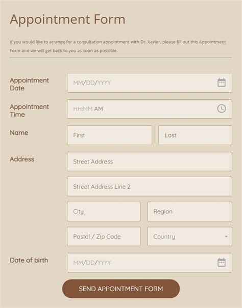 Appointment Form Template Wordpress With File Upload