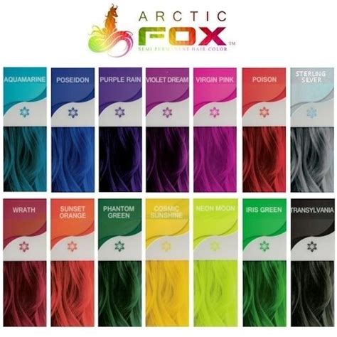 Arctic Fox Hair Dye Color Chart