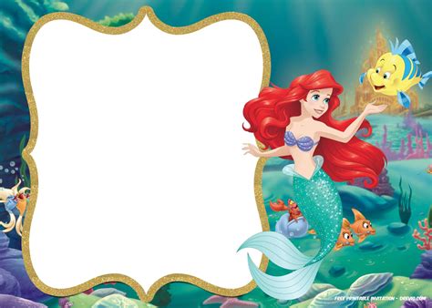Ariel Birthday Invitations Printable