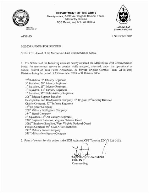 Army Memo Template Word