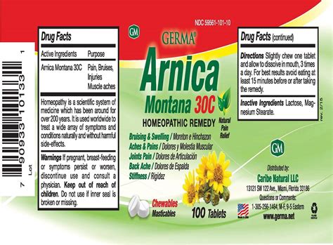 Arnica Strength Chart