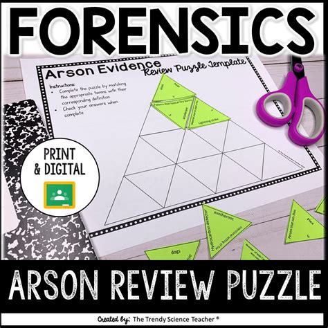 Arson Evidence Review Puzzle Template Answer Key