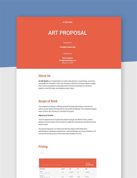 Art Proposal Template