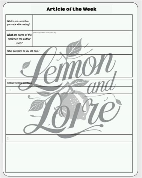 Article Of The Week Response Template