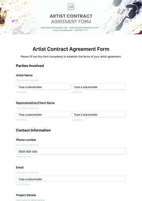 Artist Contracts Template