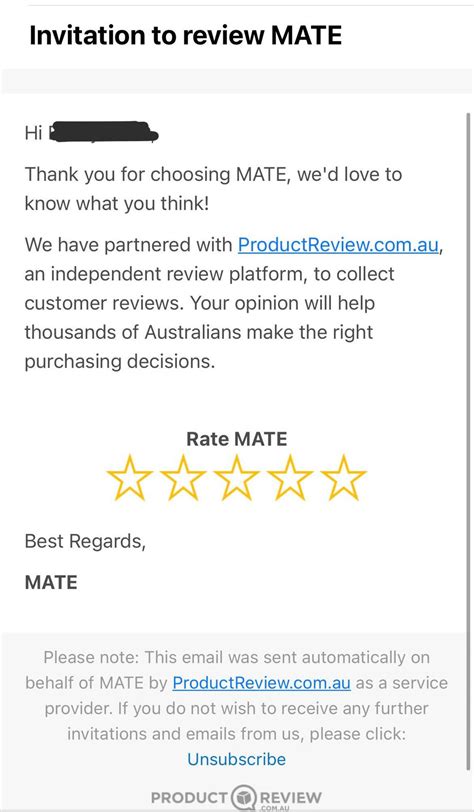 Asking For A Review Email Template