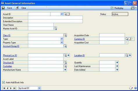 Asset General Information Dynamics GP