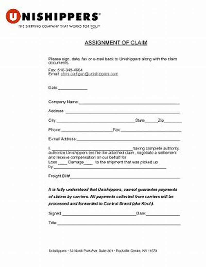 Assignment Of Claims Example