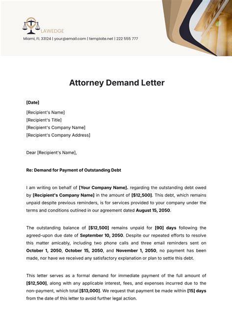 Attorney Demand Letter Template