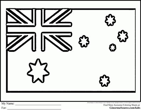 Australian Flag Printable Coloring Page