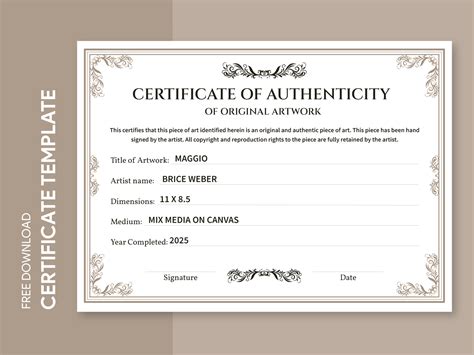 Authentic Certificate Templates