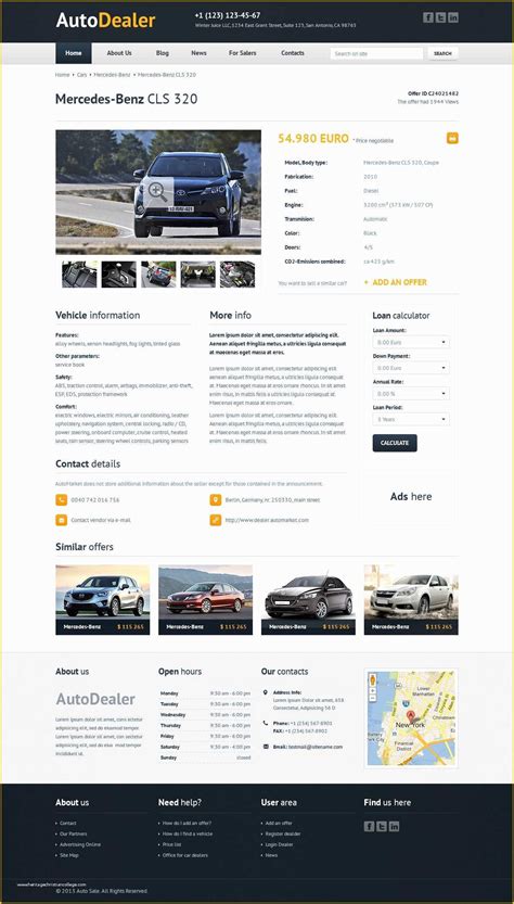 Auto Dealer Website Template Free