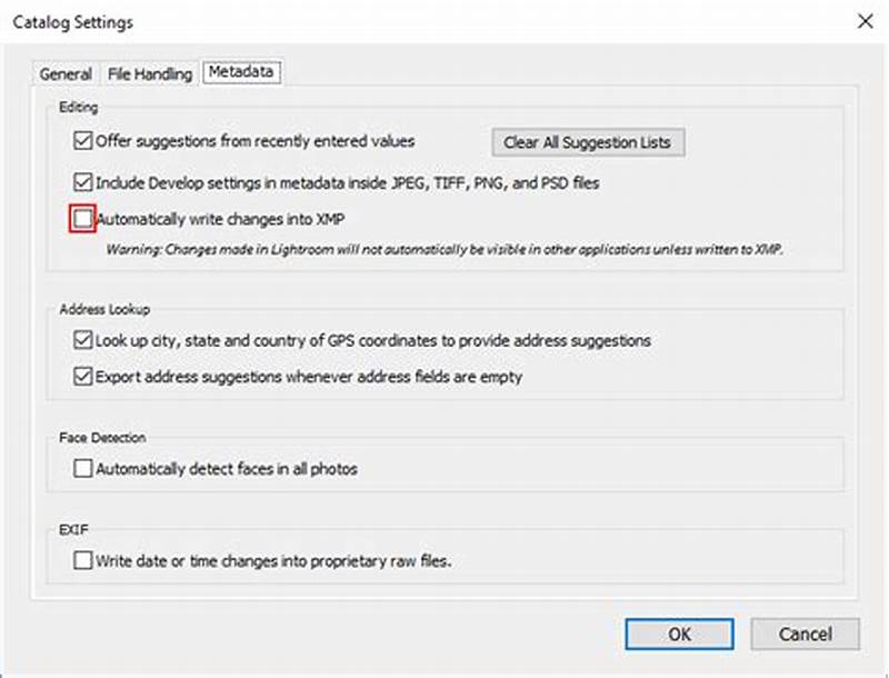 Automatically Write Changes Into Xmp Catalog-specific