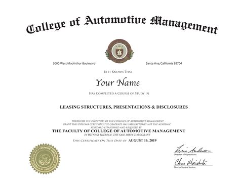 Automotive Management Certification