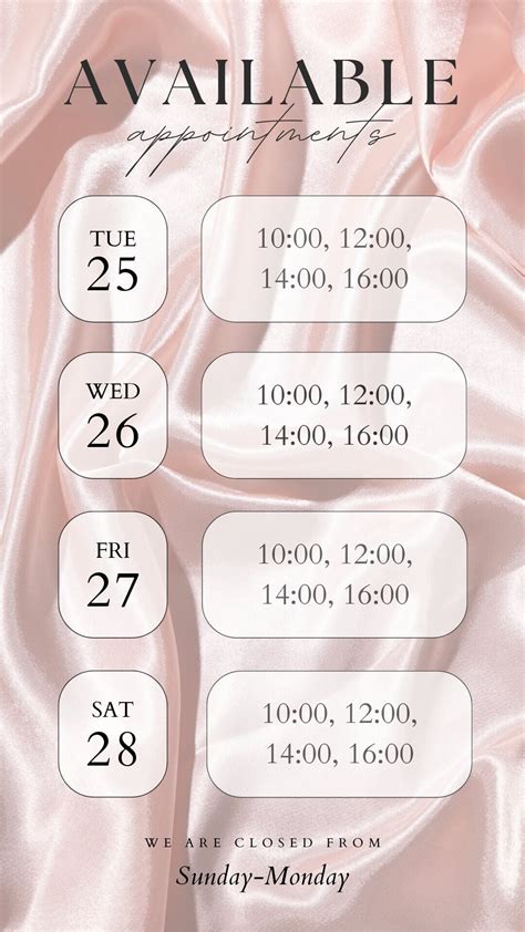 Available Appointments Template