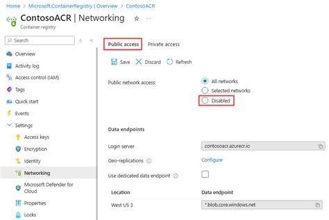 Azure ACR Network Settings Firewall