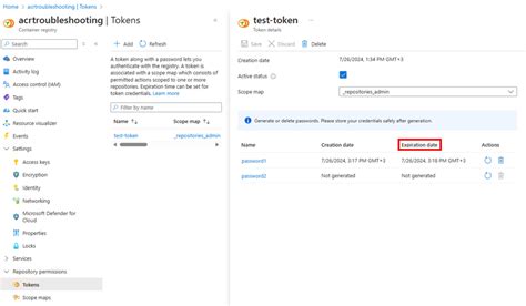 Azure ACR Token Expiration Date