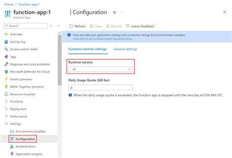 Azure Functions Runtime Version
