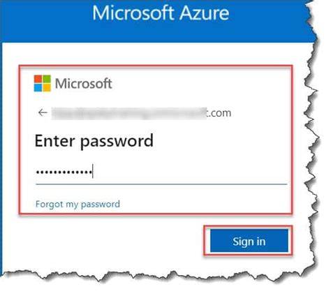 Azure Portal Sign In