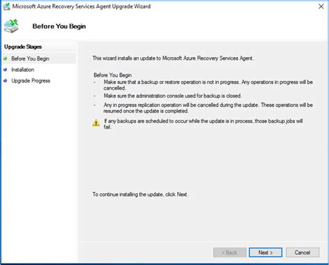 Azure Recovery Services Agent Update