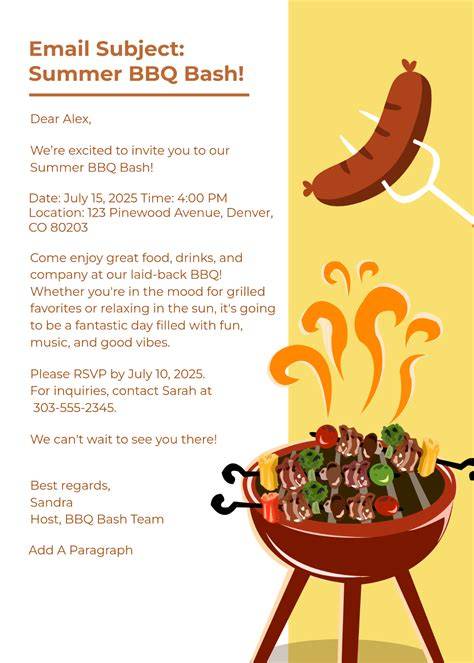 BBQ Party Invitation Example