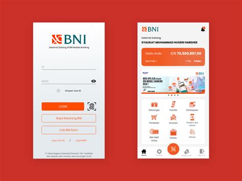 BNI Mobile Banking old interface