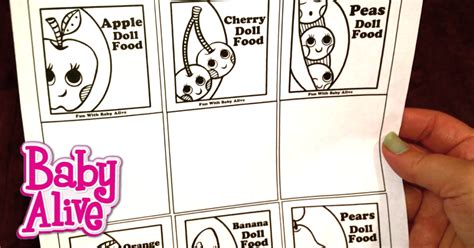 Baby Alive Doll Food Packet Template Printable