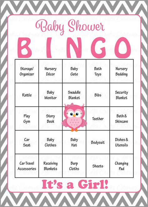 Baby Shower Bingo Free Printable