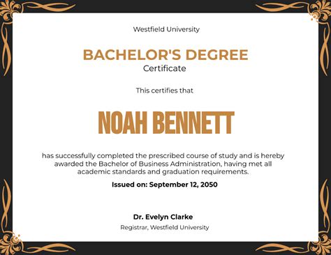 Bachelor Degree Template