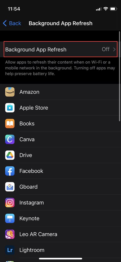 Background App Refresh